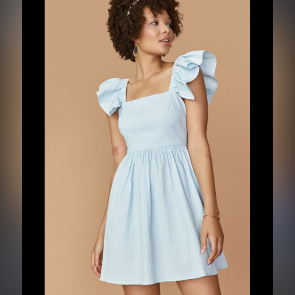 🦋Francesca’s Ruffle Strap Mini Dress